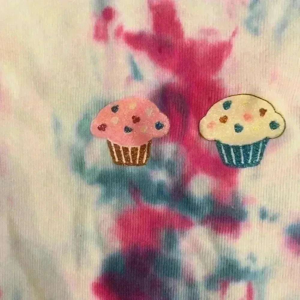 Cupcake tie dyed Long sleeve T-shirt girls XL